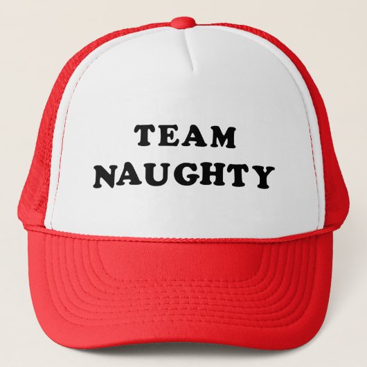 Team Naughty kerst Trucker Hat Trucker Pet (Voorkant)