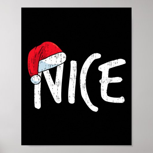 Team Naughty Leuk Grappig Matching Kerst Koppels Poster (Voorkant)