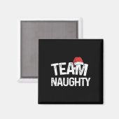Team Naughty Matching Christmas Couples Kostuum Na Magneet (Voorkant / Achterkant)