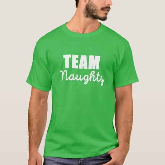 Team Naughty Matching met kerstparen T-shirt (Voorkant)
