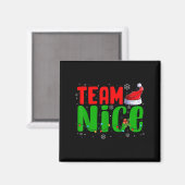 Team Naughty Nice Santa Hat Funny Christmas Matchi Magneet (Voorkant / Achterkant)