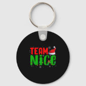 Team Naughty Nice Santa Hat Funny Christmas Matchi Sleutelhanger (Voorkant)