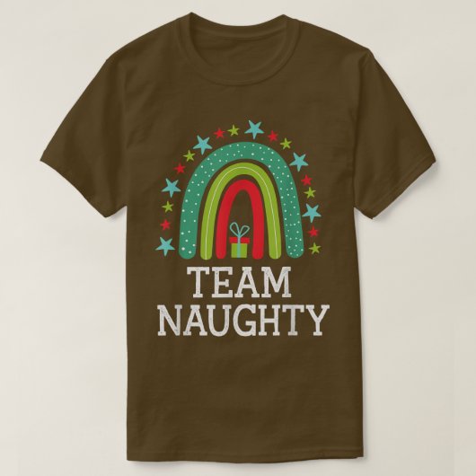 Team Naughty Rainbow Matching Kerstmis voor coup T-shirt (Design voorkant)