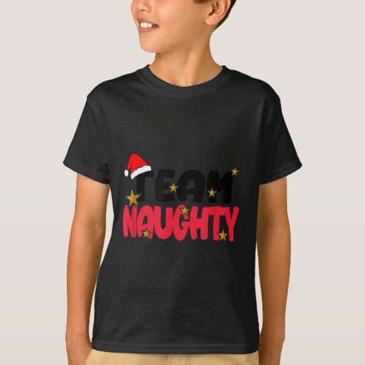 Team Naughty Shirt Funny Matching Christmas Family (Voorkant)