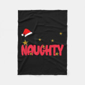 Team Naughty Shirt Funny Matching Christmas Family Fleece Deken (Voorkant)