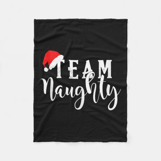 Team Naughty - Team Leuk Grappig Kerstpaar Ma Fleece Deken (Voorkant)