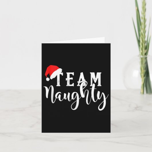 Team Naughty - Team Leuk Grappig Kerstpaar Ma Kaart (Voorkant)