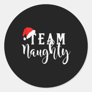 Team Naughty - Team Leuk Grappig Kerstpaar Ma Ronde Sticker