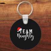 Team Naughty - Team Leuk Grappig Kerstpaar Ma Sleutelhanger (Voorkant)