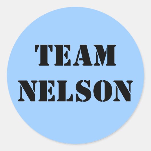 TEAM NELSON RONDE STICKER (Voorkant)