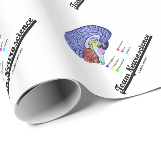 Team Neuroscience (hersenanatomie Attitude) Cadeaupapier (Rol Hoek)