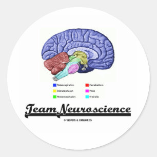 Team Neuroscience (hersenanatomie Attitude) Ronde Sticker