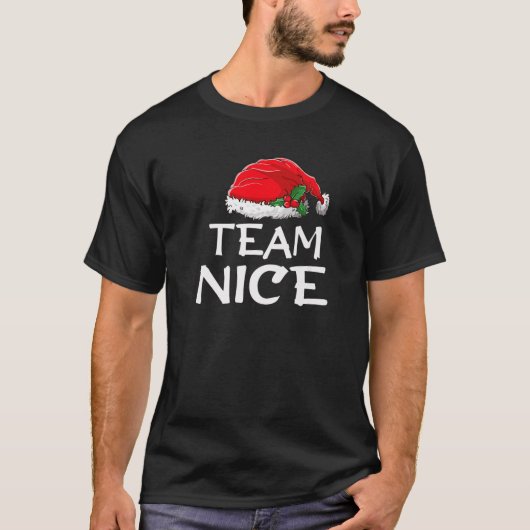 Team Nice Funny Christmas Pajamas Santa Claus Men T-shirt (Voorkant)