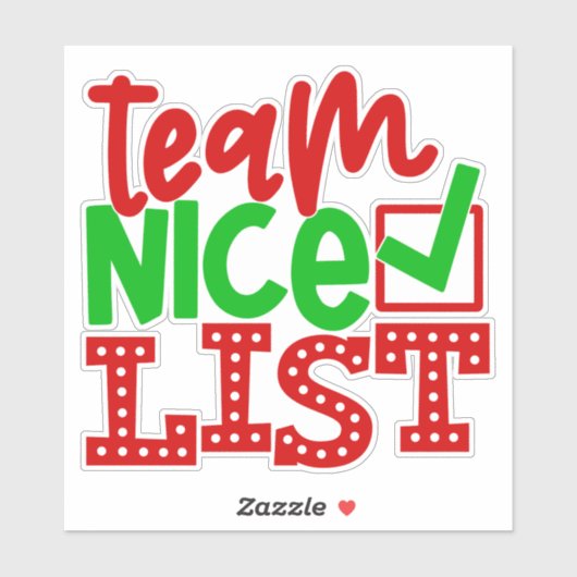 Team Nice List - Christmas Design-56587 Sticker (Vel)