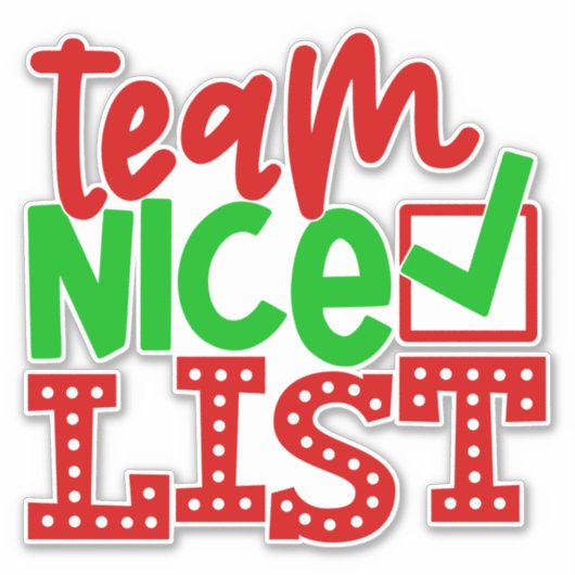 Team Nice List - Christmas Design-56587 Sticker (Voorkant)