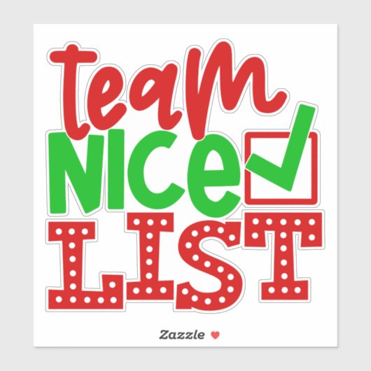 Team Nice List - Christmas Design-56587 Sticker (Vel)