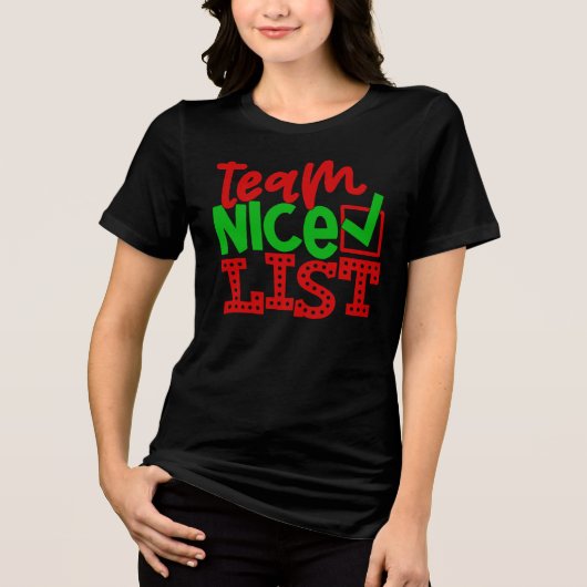 Team Nice List - Christmas Design-56587 Tri-Blend Shirt (Voorkant)