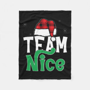 Team Nice Naughty Plaid Xmas PJS 2024 Grappig paar Fleece Deken