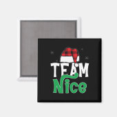 Team Nice Naughty Plaid Xmas PJS 2024 Grappig paar Magneet (Voorkant / Achterkant)