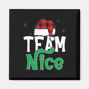 Team Nice Naughty Plaid Xmas PJS 2024 Grappig paar Magneet