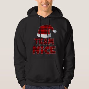 Team Nice Santa Red Pset Claus Kerstmis Pajama F Hoodie