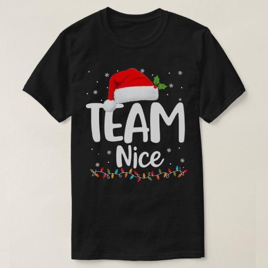 Team Nice Shirt Funny Naughty Nice Kerstkerst (Design voorkant)
