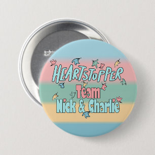 Team Nick en Charlie kleurrijk Ronde Button 7,6 Cm