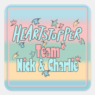 Team Nick en Charlie kleurrijk Vierkante Sticker