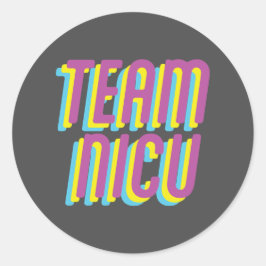 TEAM NICU-SLEUTELHANGER RONDE STICKER
