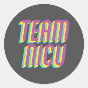 TEAM NICU-SLEUTELHANGER RONDE STICKER
