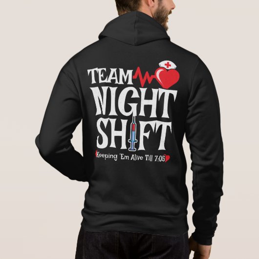 Team Night Shift - Nachtzuster Hoodie (Achterkant)