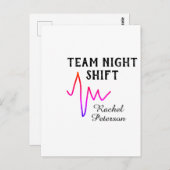 Team night shift nurse doctor medical name heart l briefkaart (Voorkant / Achterkant)