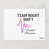 Team night shift nurse doctor medical name heart l briefkaart (Achterkant)