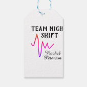 Team night shift nurse doctor medical name heart l cadeaulabel (Achterkant)