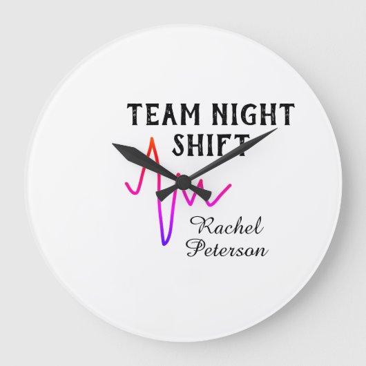 Team night shift nurse doctor medical name heart l grote klok (Voorkant)