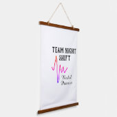 Team night shift nurse doctor medical name heart l hangend wandkleed (Gebogen)