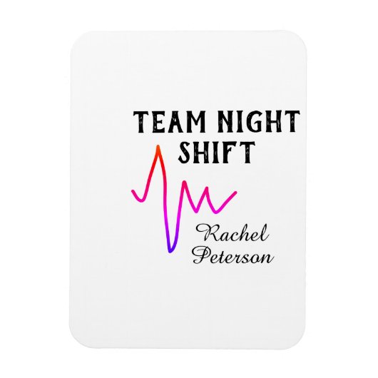 Team night shift nurse doctor medical name heart l magneet (Verticaal)