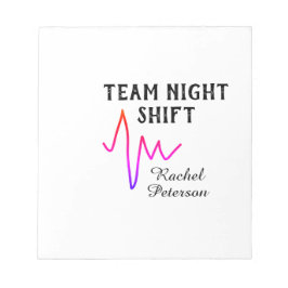 Team night shift nurse doctor medical name heart l notitieblok