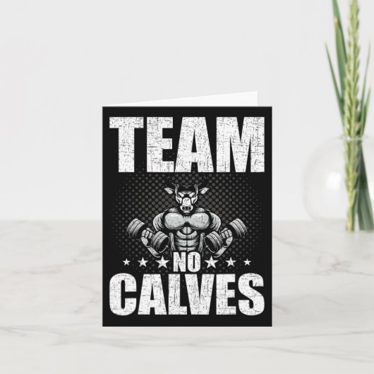 Team No Calves Bodybuilding Gewichtheffen Workout Kaart (Voorkant)