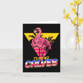 Team No Calves Flamingo Gym Gewichtheffen Bodybuil Kaart (Gele Bloem)