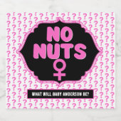 Team No Nuts Funny Gender onthullen Baby shower Bier Etiket (Enkel label)