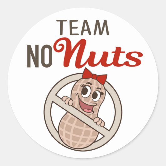 Team No Nuts met rode boog geslacht onthullen stic Ronde Sticker (Voorkant)