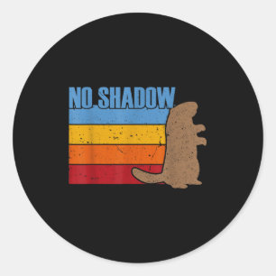 Team No Shadow Groundhog - Vintage Retro Groundhog Ronde Sticker
