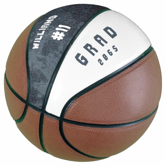 Team Number Custom Name Afstuderen Gift Basketball Basketbal (Schuin)