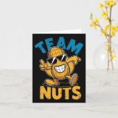 Team Nuts Dab Peanut Grappig Cool Geslacht Onthull Kaart (Gele Bloem)