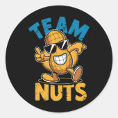Team Nuts Dab Peanut Grappig Cool Geslacht Onthull Ronde Sticker (Voorkant)