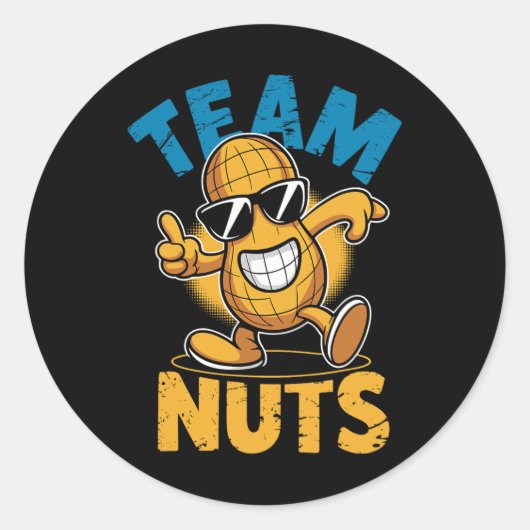 Team Nuts Dab Peanut Grappig Cool Geslacht Onthull Ronde Sticker (Voorkant)