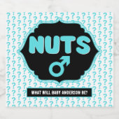 Team Nuts Funny Gender onthulling Baby shower Bier Etiket (Enkel label)