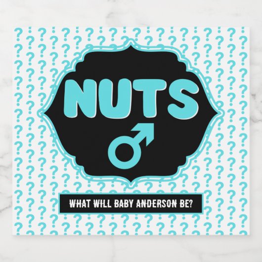Team Nuts Funny Gender onthulling Baby shower Bier Etiket (Enkel label)
