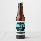 Team Nuts Funny Gender onthulling Baby shower Bier Etiket (Voorkant)